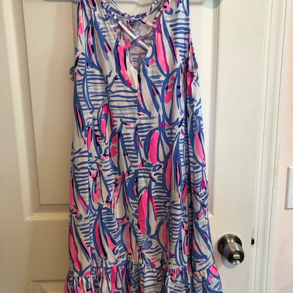 💗SOLD💗 Kristen Flounce Dress Red Right Return - Picture 2 of 3